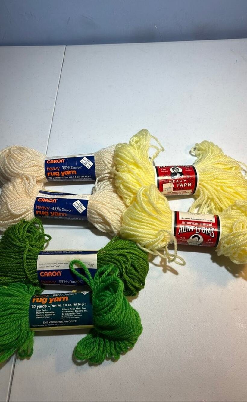 Vintage Caron and Aunt Lydia's Heavy Rug Yarn Lot